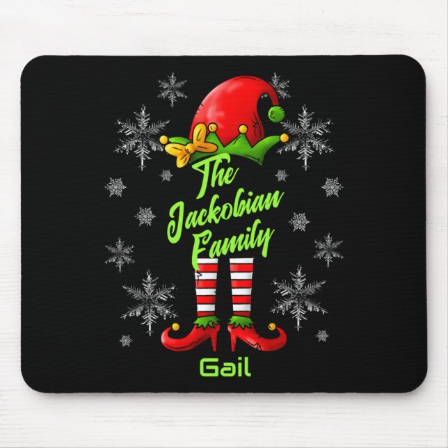 Family Name Year Reunion Matching Christmas Elf T  Mouse Pad (Front)
