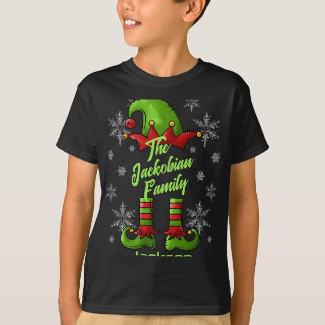 Family Name Year Reunion Matching Christmas Elf T  T-Shirt (Front)