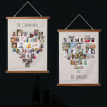 Family Names Heart Shaped Photo Collage 58 Picture Hanging Tapestry<br><div class="desc">Custom photo display on large wall hanging, further personalized with your family names. The photo template displays your pictures in a heart shaped photo collages which hold 29 images each. Your photos are displayed in a mix of square, landscape and portrait formats and, if you have any problems with placement,...</div>