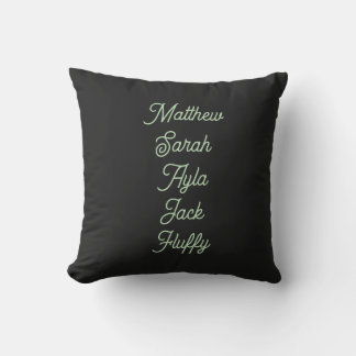 Family names personalized indoor/outdoor pillow