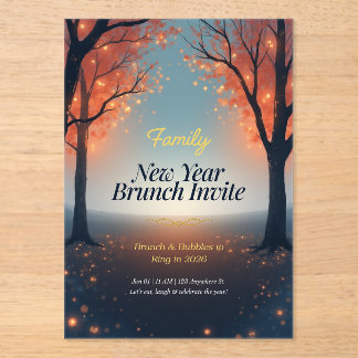 Family New Year Brunch Acrylic Invitation  