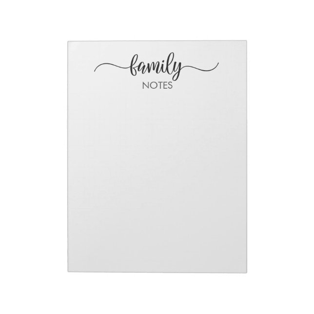 Family Notes Writing Notepad (Rotated)