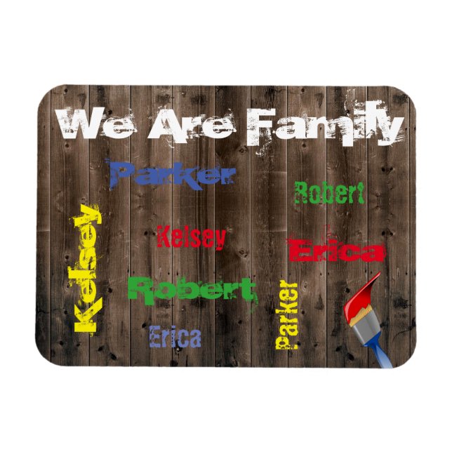 Family Of 4 Personalized Magnet (Horizontal)