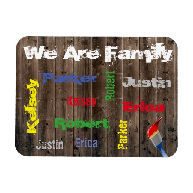 Family Of 5 Personalized Magnet (Horizontal)
