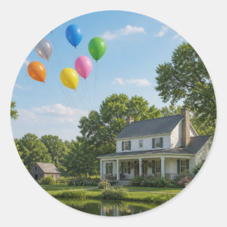 Family of Balloons Classic Round Sticker