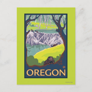 Family of Beavers Postcard