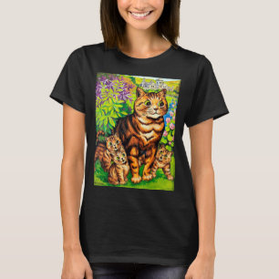 Family of Cats in a Garden, Louis Wain T-Shirt