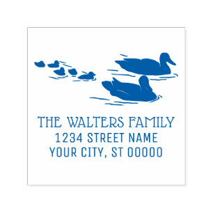 Family of Ducks Ducklings Name Address Self-inking Stamp