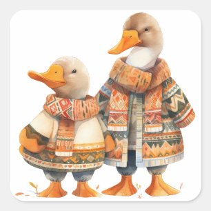 Family of Ducks Fall Sticker