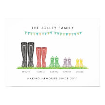 Family of Five  Making Memories Welly Print