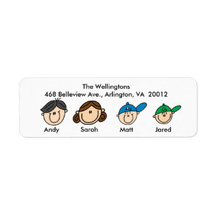 Family of Four Address Labels