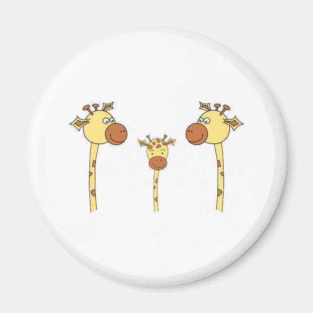 Family of Giraffes. Cartoon. Magnet (Front)