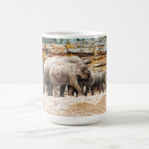 Family of Indian elephants animal Coffee Mug