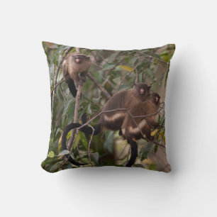 Family of Marmoset Monkeys Throw Pillow