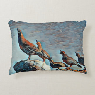 Family Of Quail Accent Pillow