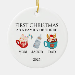 Family of Three Christmas Ornament Family of 3