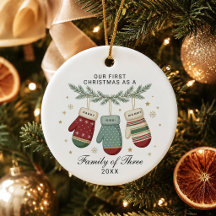 Family of Three First Christmas Personalized