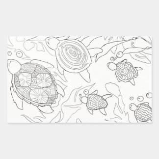 Family of turtles colour me sticker