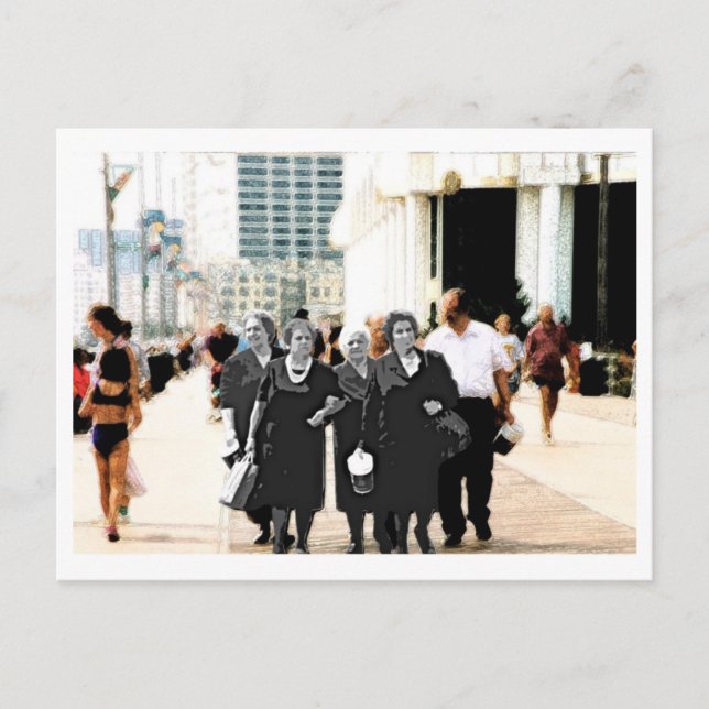 Family on boardwalk postcard (Front)