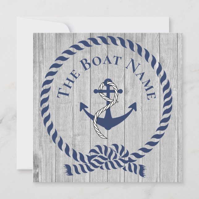 Family or Boat Name Navy Anchor Rope Nautical   (Front)