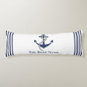 Family or Boat Name Navy Anchor Rope Nautical Body Pillow (Front)