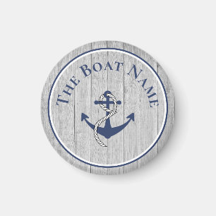 Family or Boat Name Navy Anchor Rope Nautical Magnet
