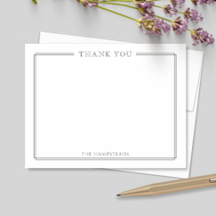 Family or Couples Elegant Dark Grey Stationery Thank You Card