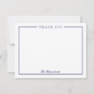 Family or Couples Elegant Script Blue Stationery Thank You Card
