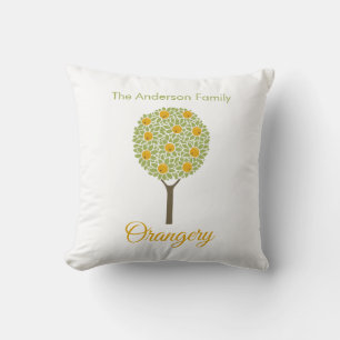 Family Orangery Orange Tree Throw Pillow