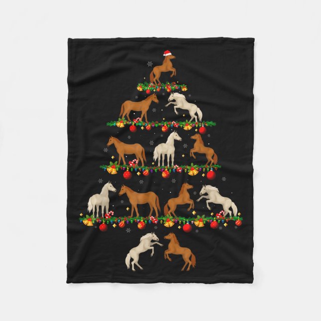 Family Pajama Sets Christmas Matching Horse Xmas T Fleece Blanket (Front)