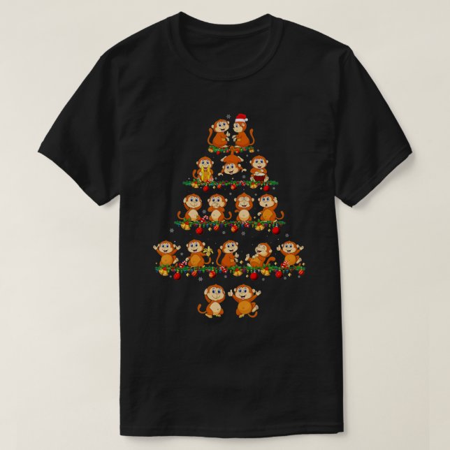 Family Pajama Sets Christmas Matching Monkey Xmas  T-Shirt (Design Front)