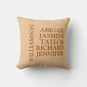 Family Parents Children Kids Names Surname Throw P Pillow