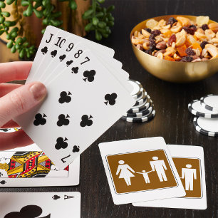 Family Pedestrian Symbol Sign Playing Cards