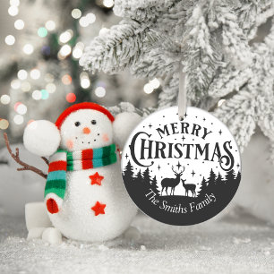 Family personalised Merry Christmas Ornament