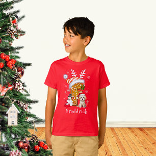 Family Personalize Christmas Gingerbread F Boy  T-Shirt