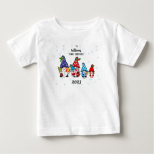 Family Personalized Baby's Family Gnomes boy baby T-Shirt