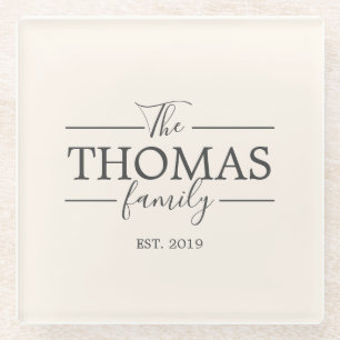 Family Personalized Last Name Coaster Housewarming