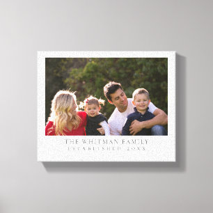 Family Personalized Photo White Canvas Print