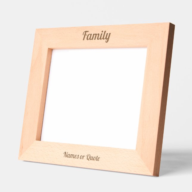 Family Personalized Scrip Text Engraved Picture  Etched Frames (Left)