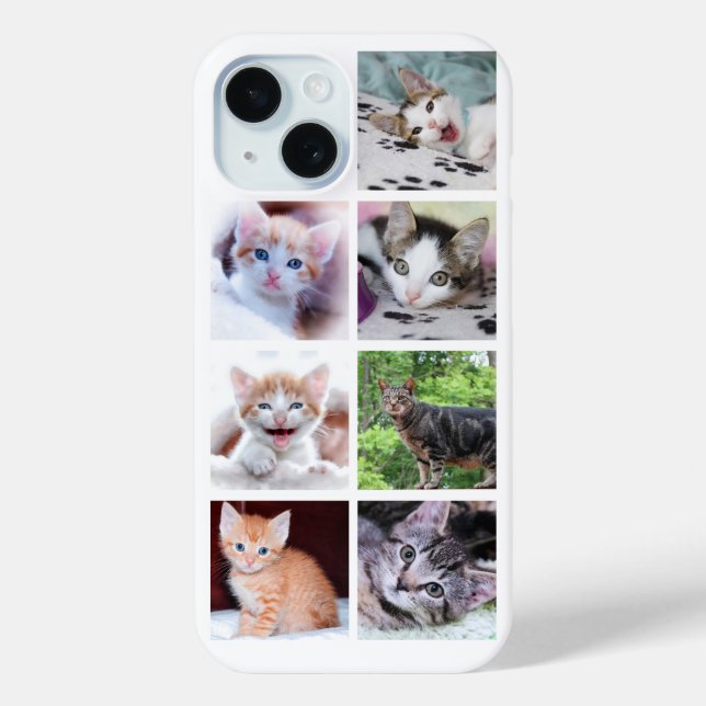 Family Pet 7 Square Photo Collage Case-Mate iPhone Case (Back)