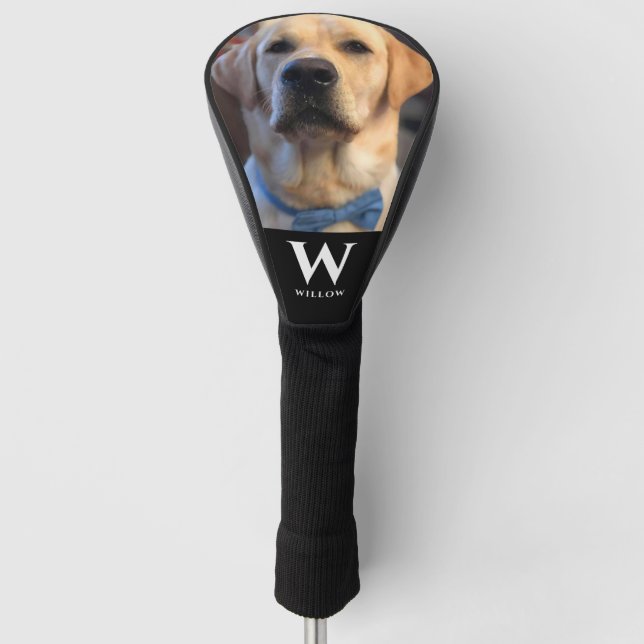 Family Pet Dog Photo Monogram Name  Golf Head Cover (Front)