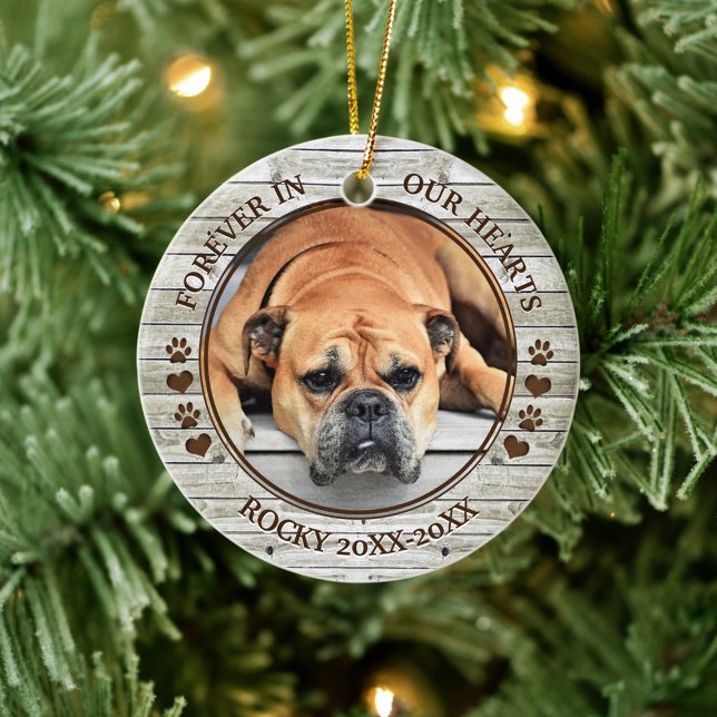 Family Pet Photo Memorial Ceramic Ornament (Creator Uploaded)