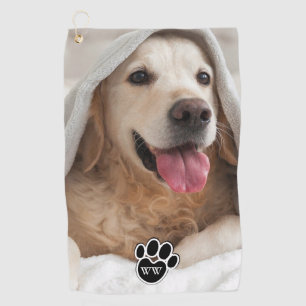 Family Pet Photo Monogram Golf Towel