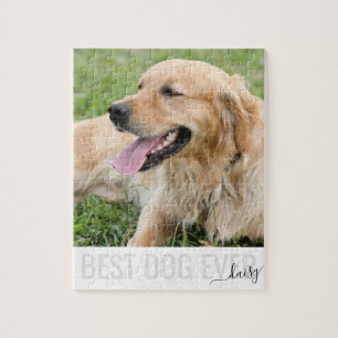 Family Pet Photo Personalized Best Dog Ever Jigsaw Puzzle