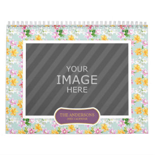 Family Photo 2022 Calendar Floral Backgrounds