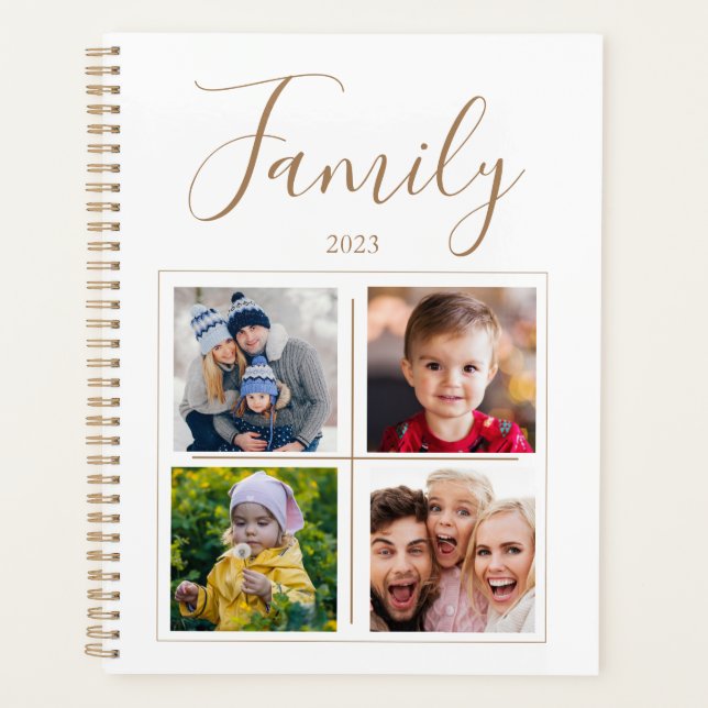 Family Photo 4 Collage Personalized  Planner (Front)
