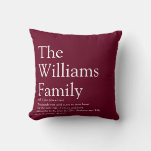Family Photo and Definition Modern Throw Pillow