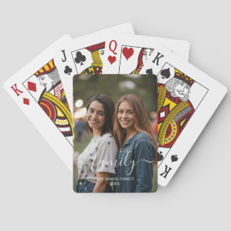 family Photo and Text 1 Photo Collage  Playing Cards