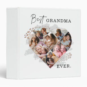 Family Photo Best Grandma Ever Heart Shape 8 Photo Binder