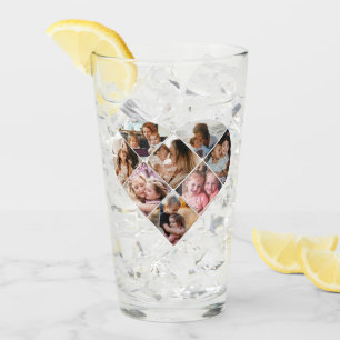 Family Photo Best Grandma Ever Heart Shape 8 Photo Glass